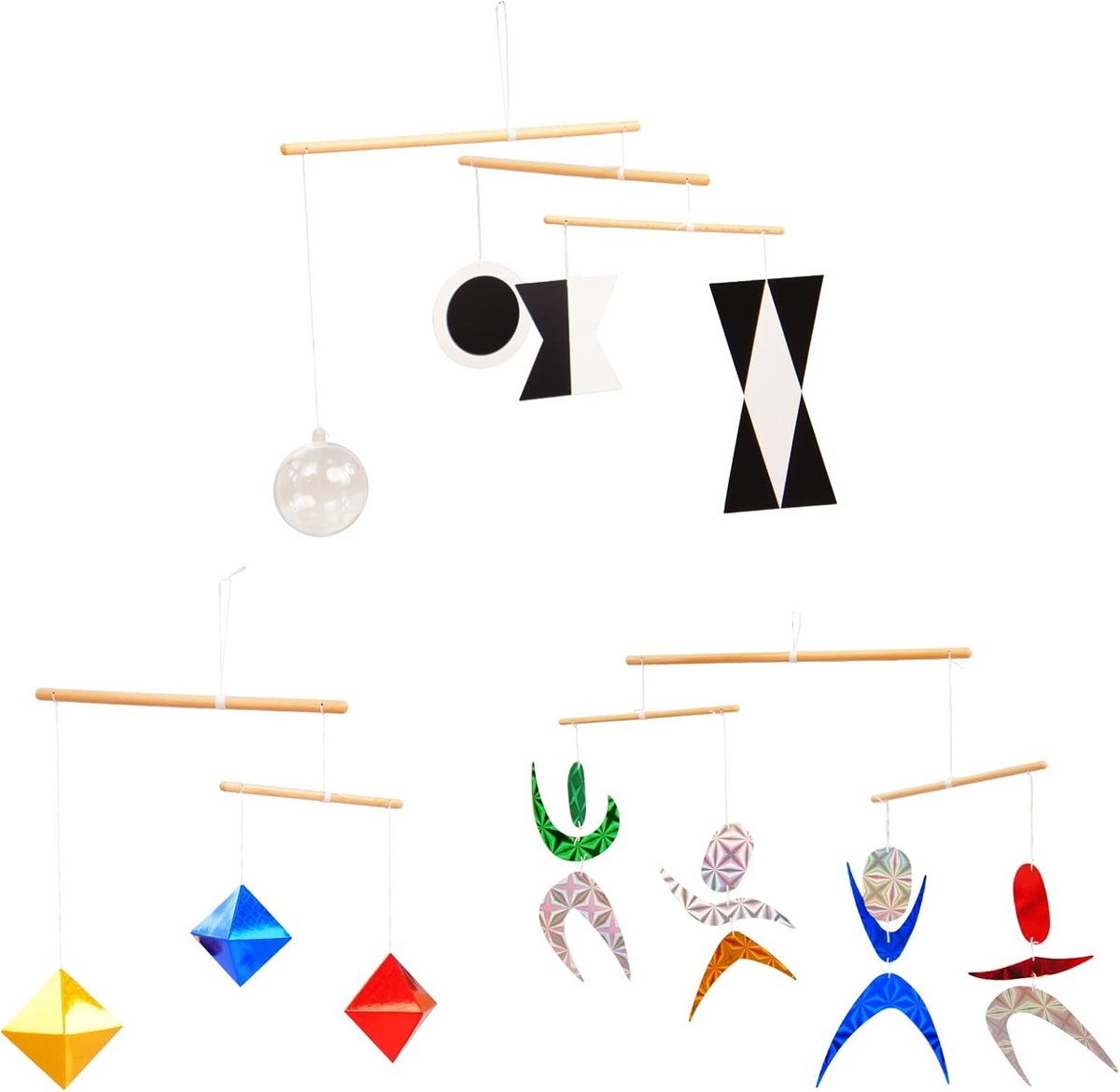 Montessori Mobiel Sets voor Visuele Ontwikkeling Baby's: Munari, Octaëder & Kleurendansers