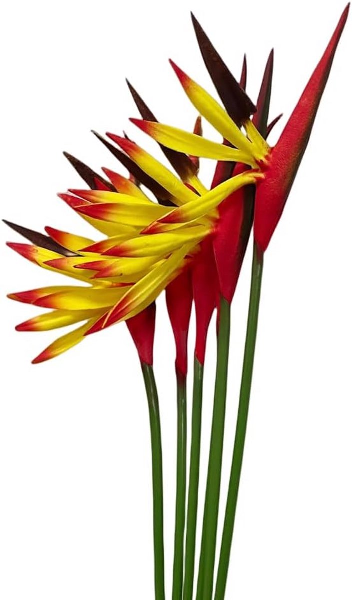 6 Stuks Kunstmatige Paradijsvogel Bloemen 58cm Tropische Strelitzia voor Decoratie