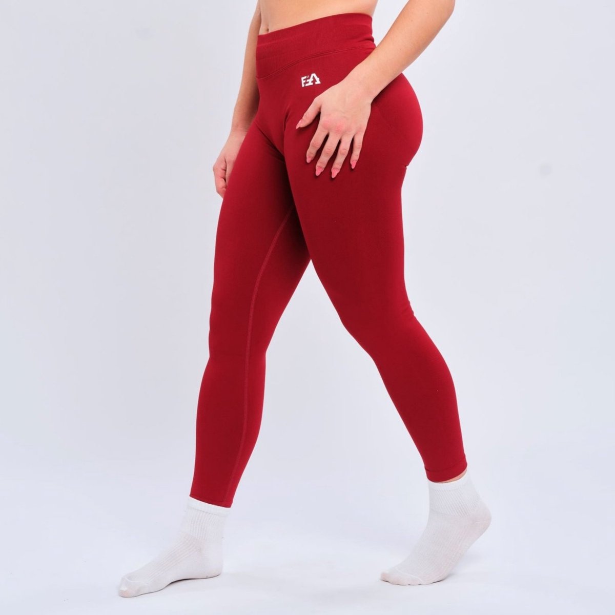 Euphoria Sportlegging Dames - Sportkleding Dames - Sportbroek Dames - Yoga Broek Dames - Rood - Maat S