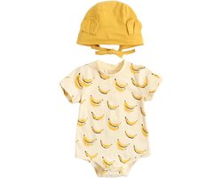 Schattige Katoenen Zomer Romper en Hoedje voor Pasgeboren Baby Jongen & Meisje (0-3 Jaar)