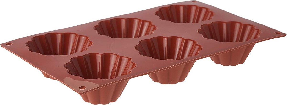Bakvorm voor 6 Mini Taartjes Siliconen Rood