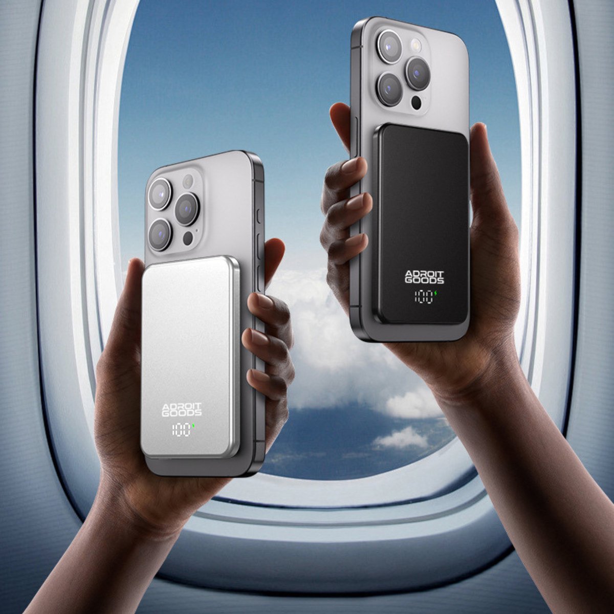 AdroitGoods Ultra-Slim 10000mAh Draadloze Powerbank Magnetisch - afbeelding 2