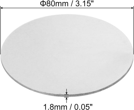 Ronde Metalen Schijven RVS 80mm - 4 Stuks voor Graveren en Stempelen | bol