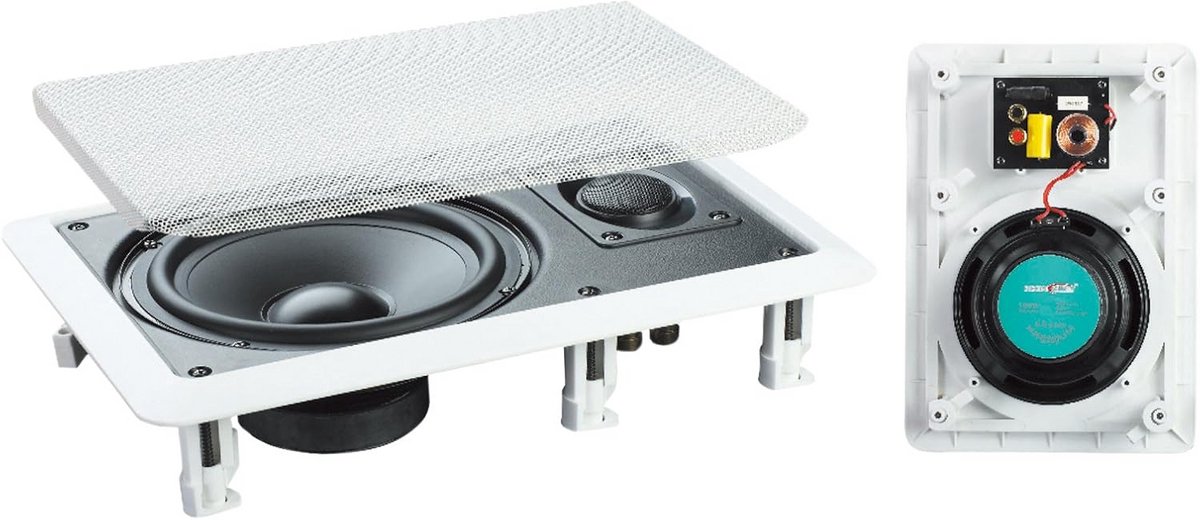 Inbouwluidsprekers Paar - Wandluidsprekers Geluid - Thuisbioscoop Muziek - Richtbare Titanium Tweeter - 65 Inch Woofer - Wit