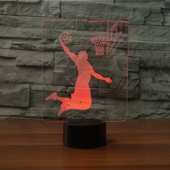 3D Optische Illusie Basketbal Nachtlamp LED Bureaulamp met Afstandsbediening en Touch — afbeelding 3