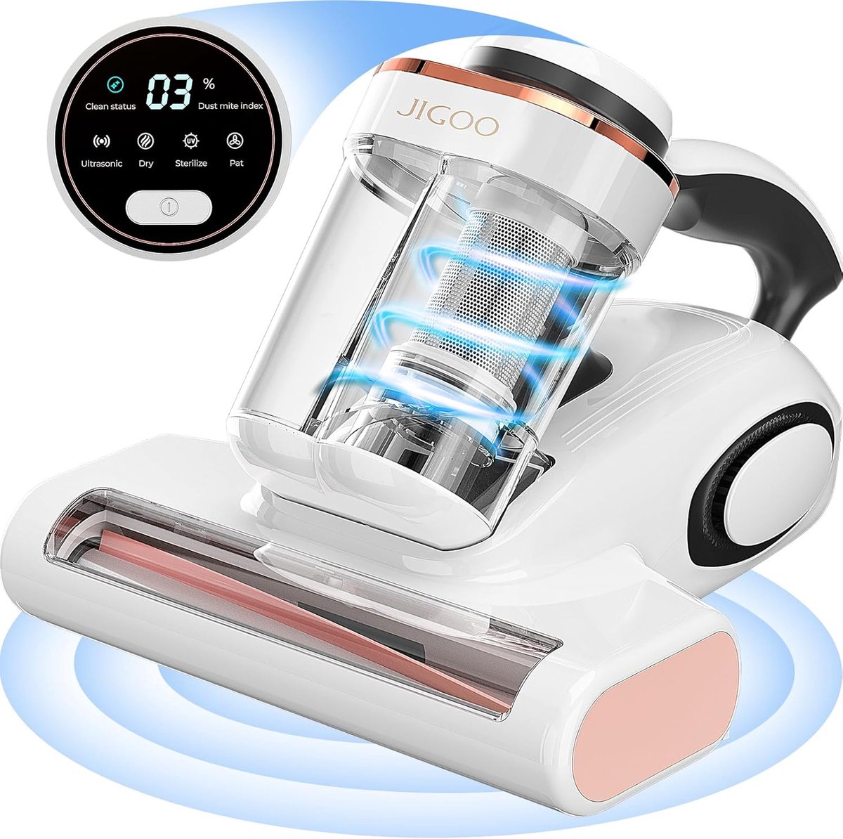 Mijtstofzuiger met UV-Licht en Stofmijtsensor - 500W Allergeenverwijderaar voor Matrassen en Banken