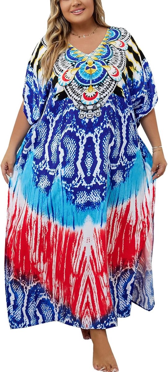 Zomer Kimono Jurk - Strand Omslagdoek - Vrije Tijd - Plus Size Pasvorm - One Size