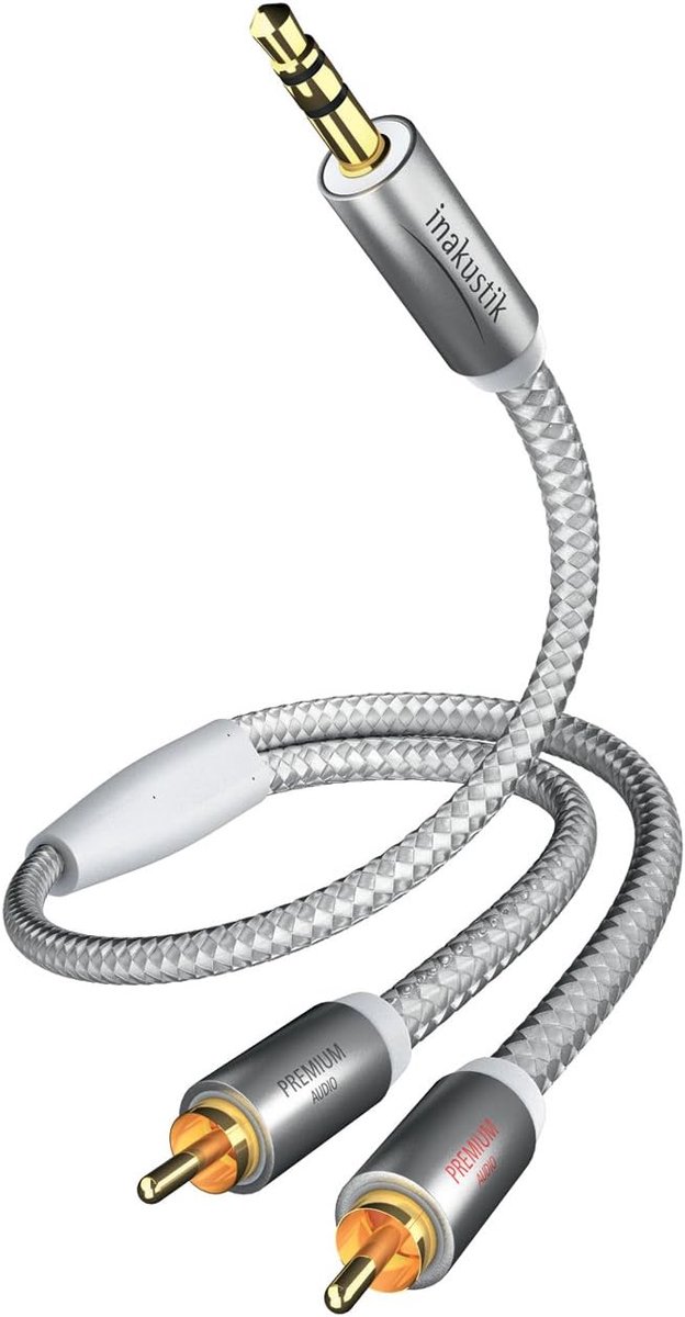 Kabel 3.5mm Jack naar 2x Tulp (Cinch) Audio Kabel 1.5 Meter Wit