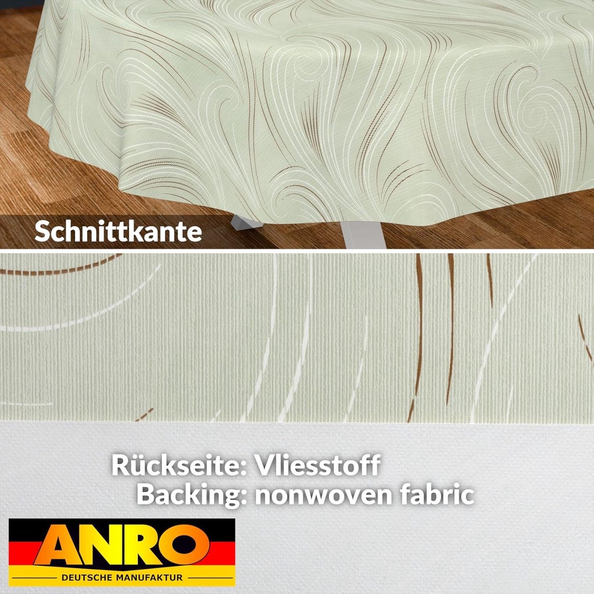 Wasbare Tafelkleed Rechthoekig Groen Abstract Ovaal 240x140 cm - Bescherming & Stijlvol