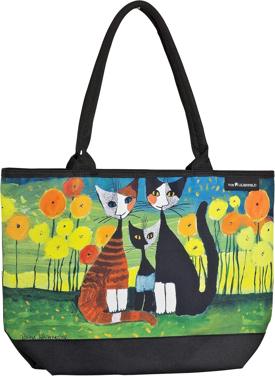 Grote Dames Shopper Tas met Kattenprint - Strandtas en Handtas