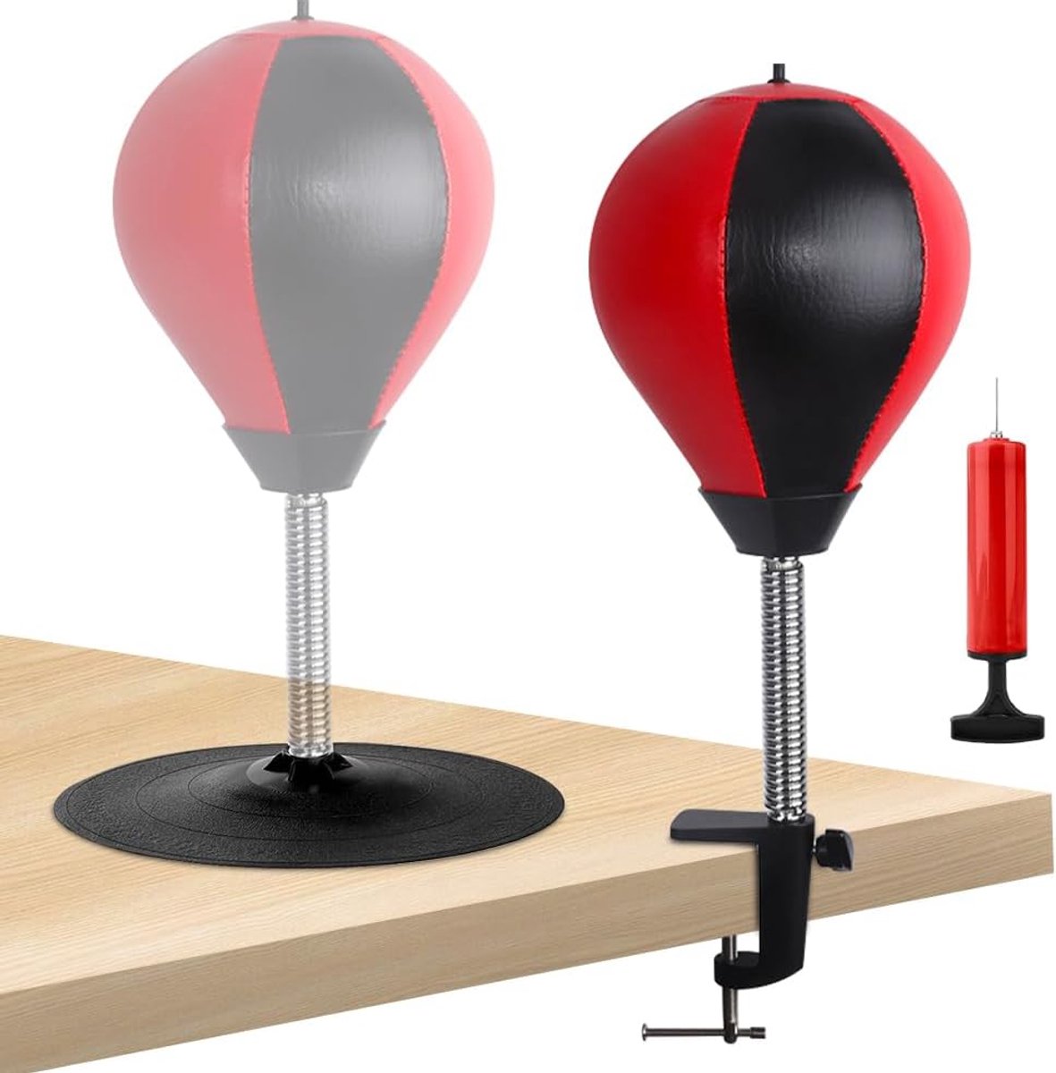 Bokszak Bureau - Tafel Bokszak - Stress Verlichten - Sterke Zuignap - 17x19 cm - Rood