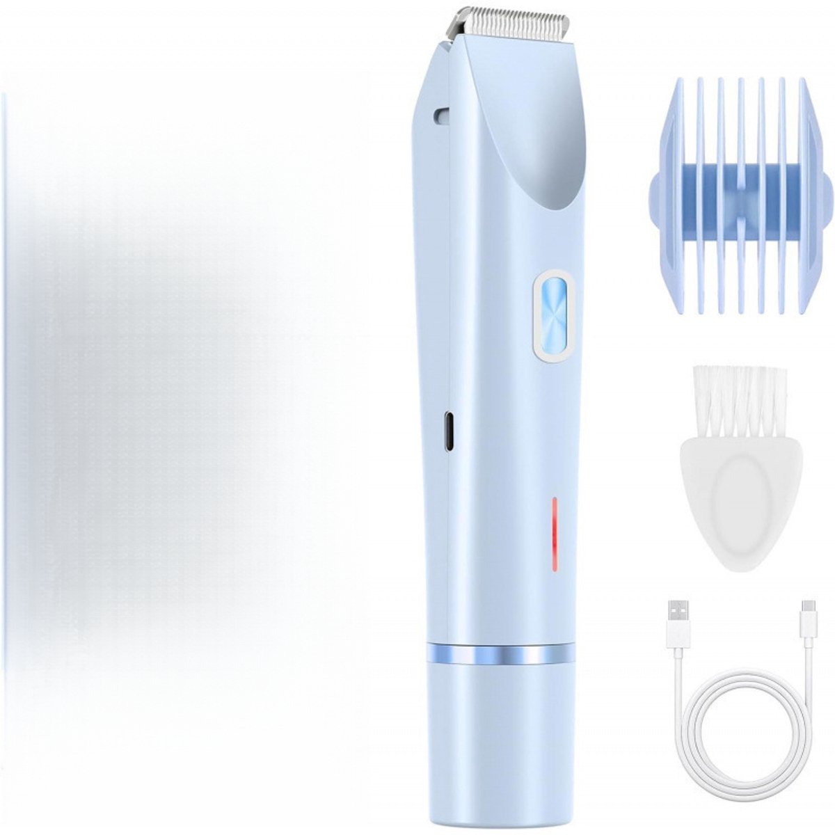 Bikini trimmer, bikinischeerapparaat, 2-in-1 elektrisch scheerapparaat voor dames (blauw)