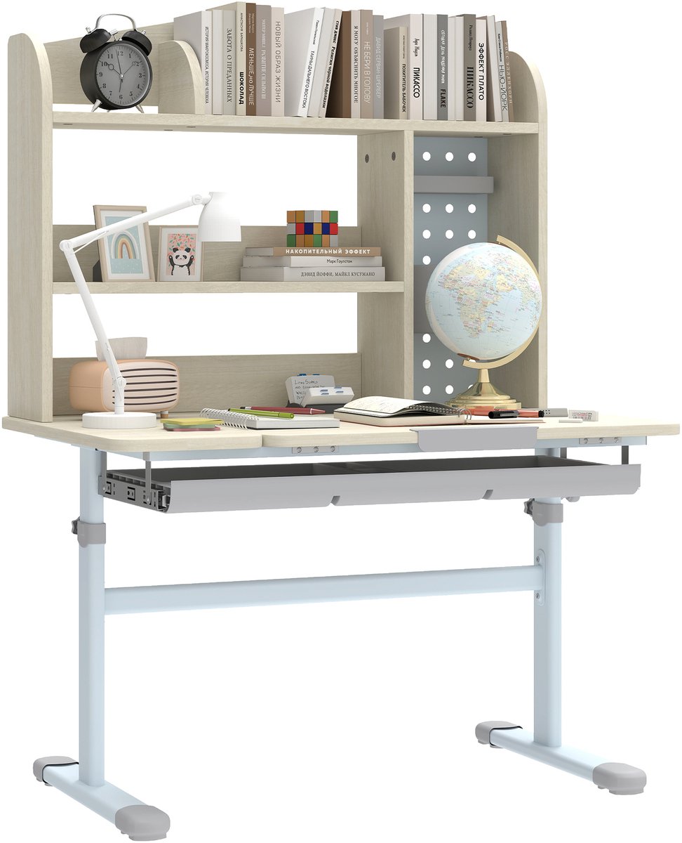 AIYAPLAY - Kinderbureau - PP - 80x51x130,5 cm - Natuurlijk hout