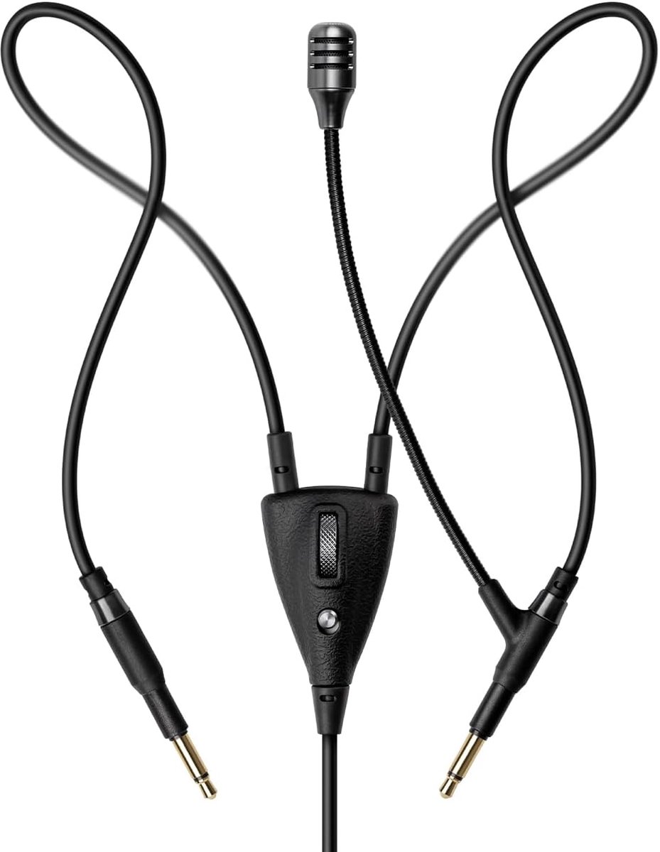 Afneembare Boom Microfoon voor Headset - Omnidirectioneel met In-Line Bediening