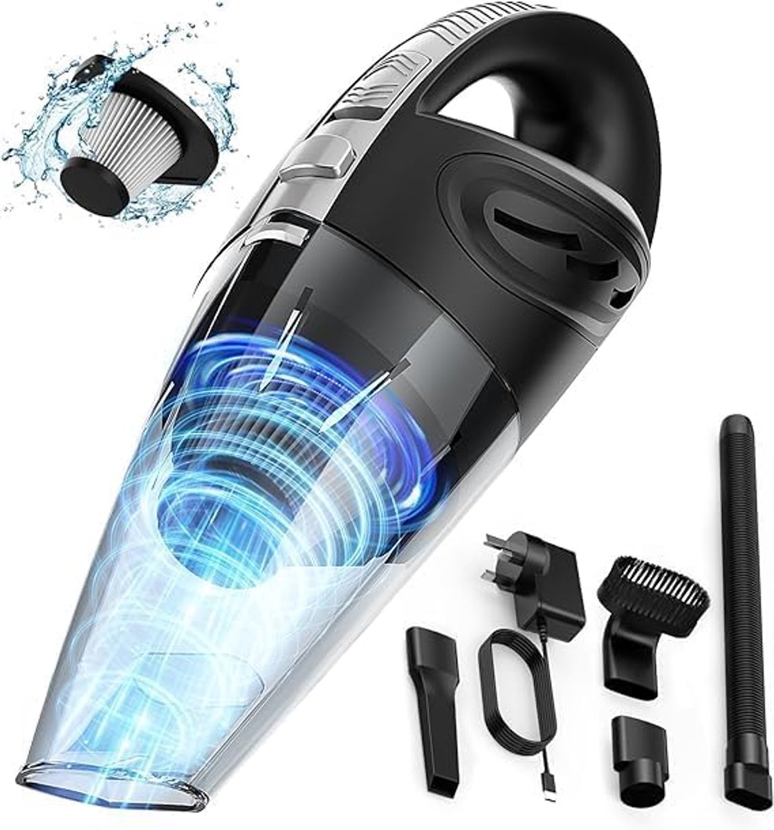 Handstofzuiger - Draagbare Stofzuiger - Auto Reinigen - 3-in-1 Functionaliteit - 120 Watt Vermogen - Zwart