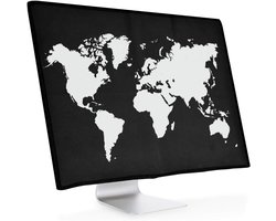 Beschermhoes Monitor 24-26 Inch – Stofkap met Wereldkaart Print