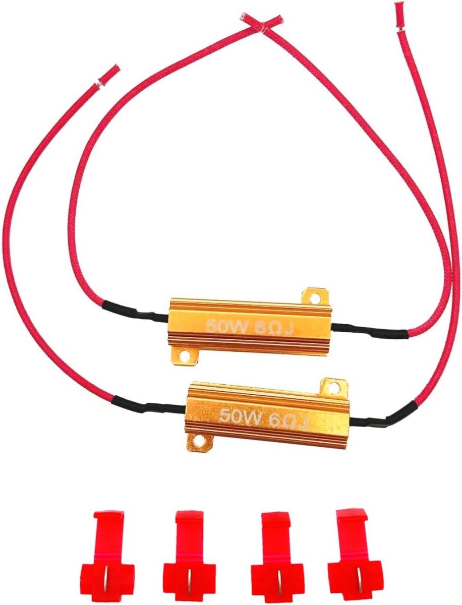 2x 50W 6 Ohm LED Lamp Belastingsweerstanden voor Knipperfout Fix