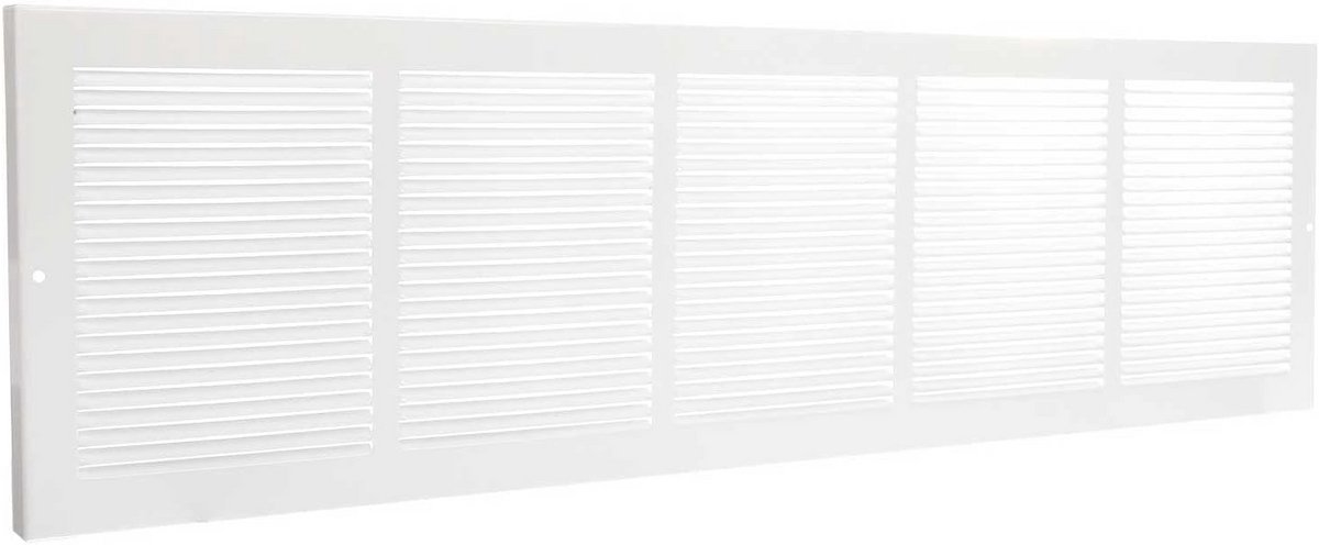 Witte Plint Ventilatie Rooster Terugdraaiing 30x8 Inch