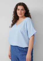 s.Oliver - female - T-shirt van een materiaalmix met linnen
