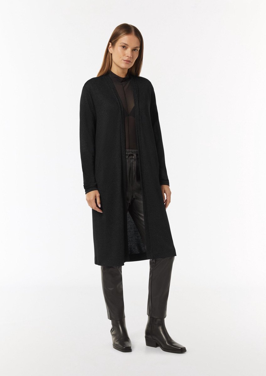 comma - female - Lang tricot vest met metallic effect