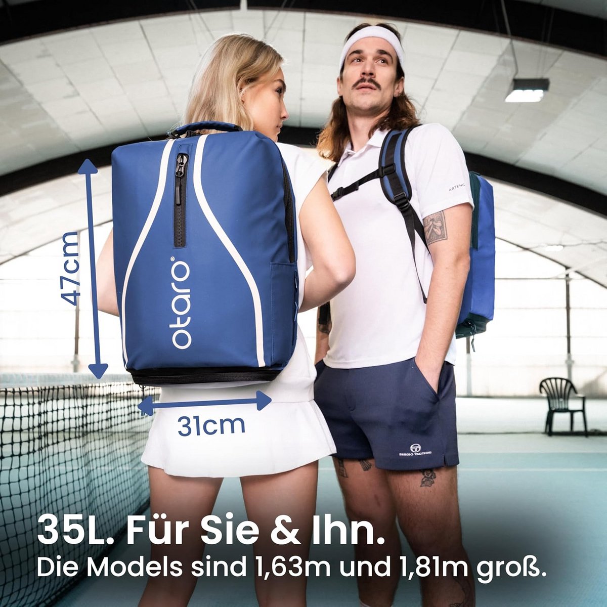 Ruime Padeltas (35L) voor 2 Rackets en Accessoires - Hoogwaardige Indeling