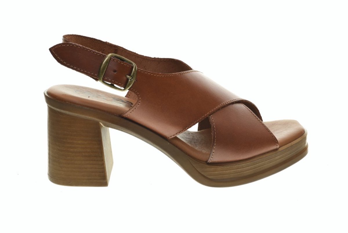 Cognac Dames Sandalen Hoge Hak Hee maat 37