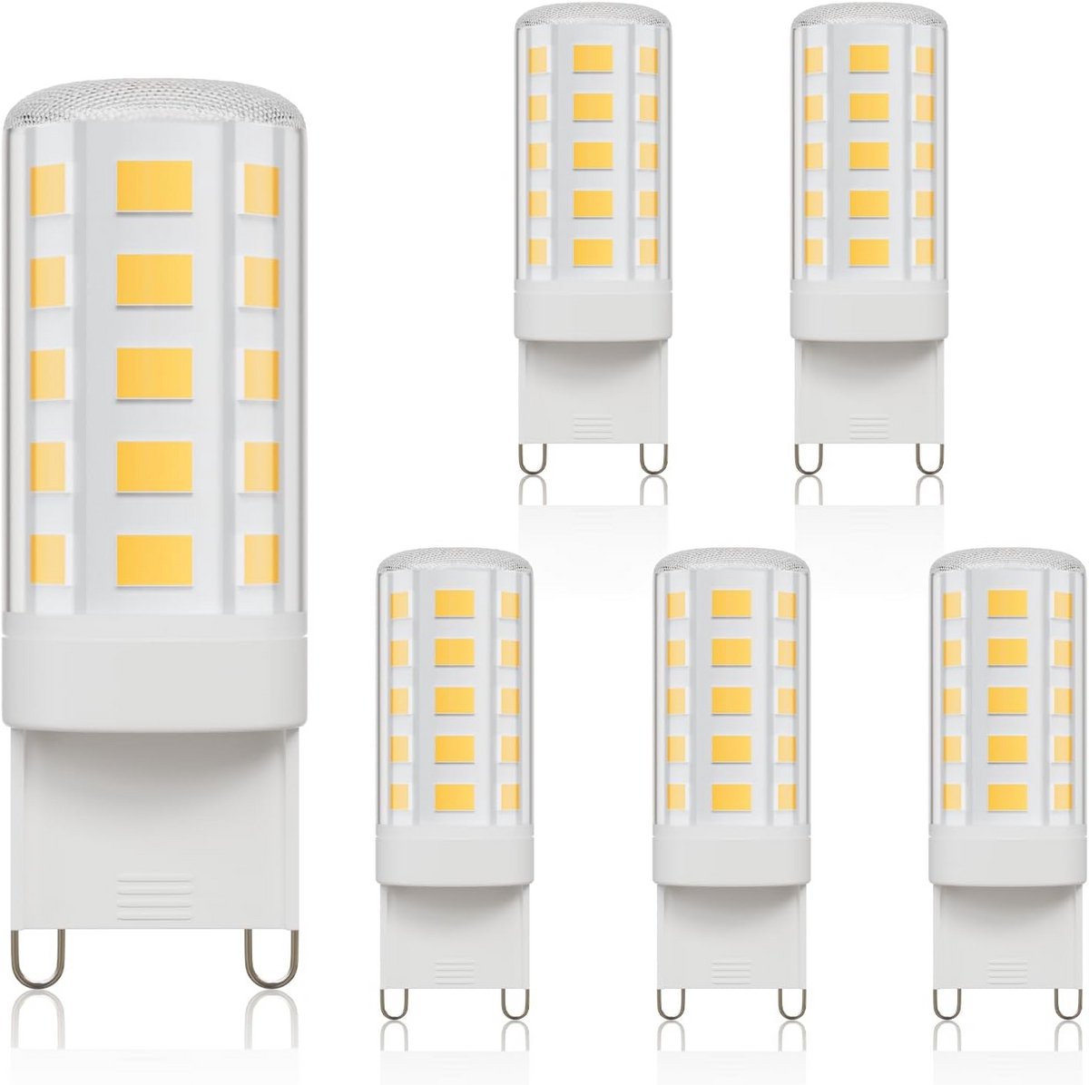 Set van 6 LED Lampen G9 4 Watt Vervangt 40 Watt Warmwit Licht 4000K