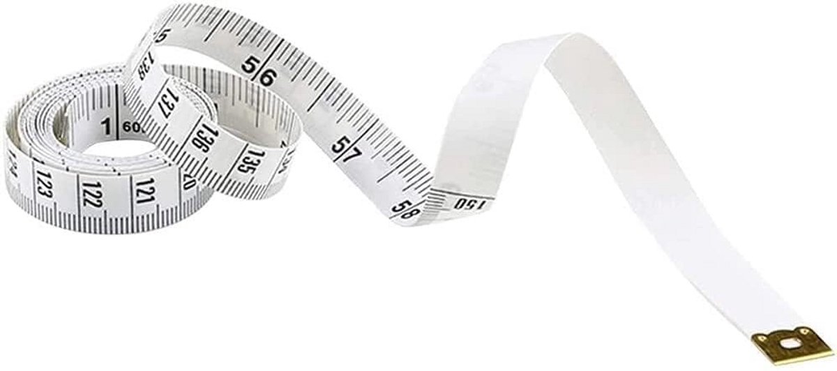 Flexibel Wit Dubbelzijdig Meetlint 150 cm voor Taille, Lichaam en Stofmeting