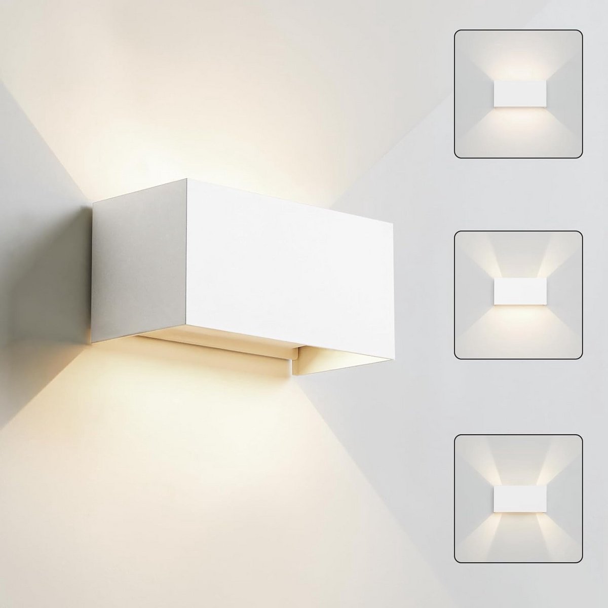 Verstelbare LED Wandlamp Buiten en Binnen - 4000K Neutraal Wit Licht - Up & Down Verlichti