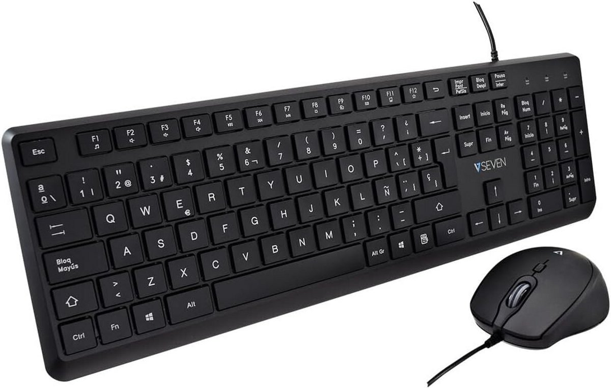Draadloos Toetsenbord en Muis Combo Zwart USB QWERTY Spaans Layout