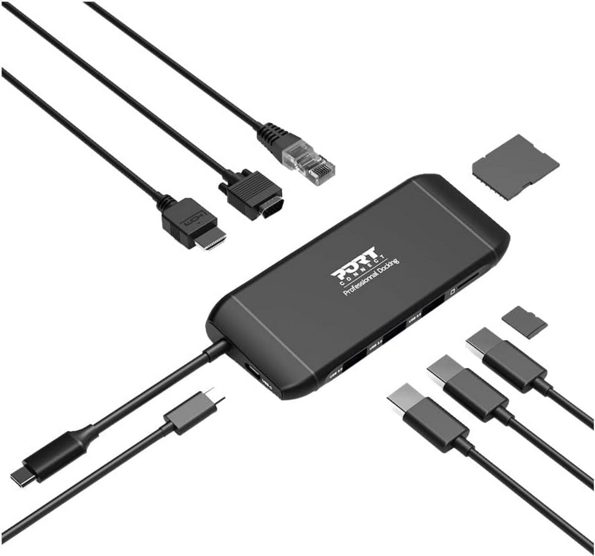 USB-C Dockingstation 4K met 100W Power Delivery en 7 Poorten in Zwart
