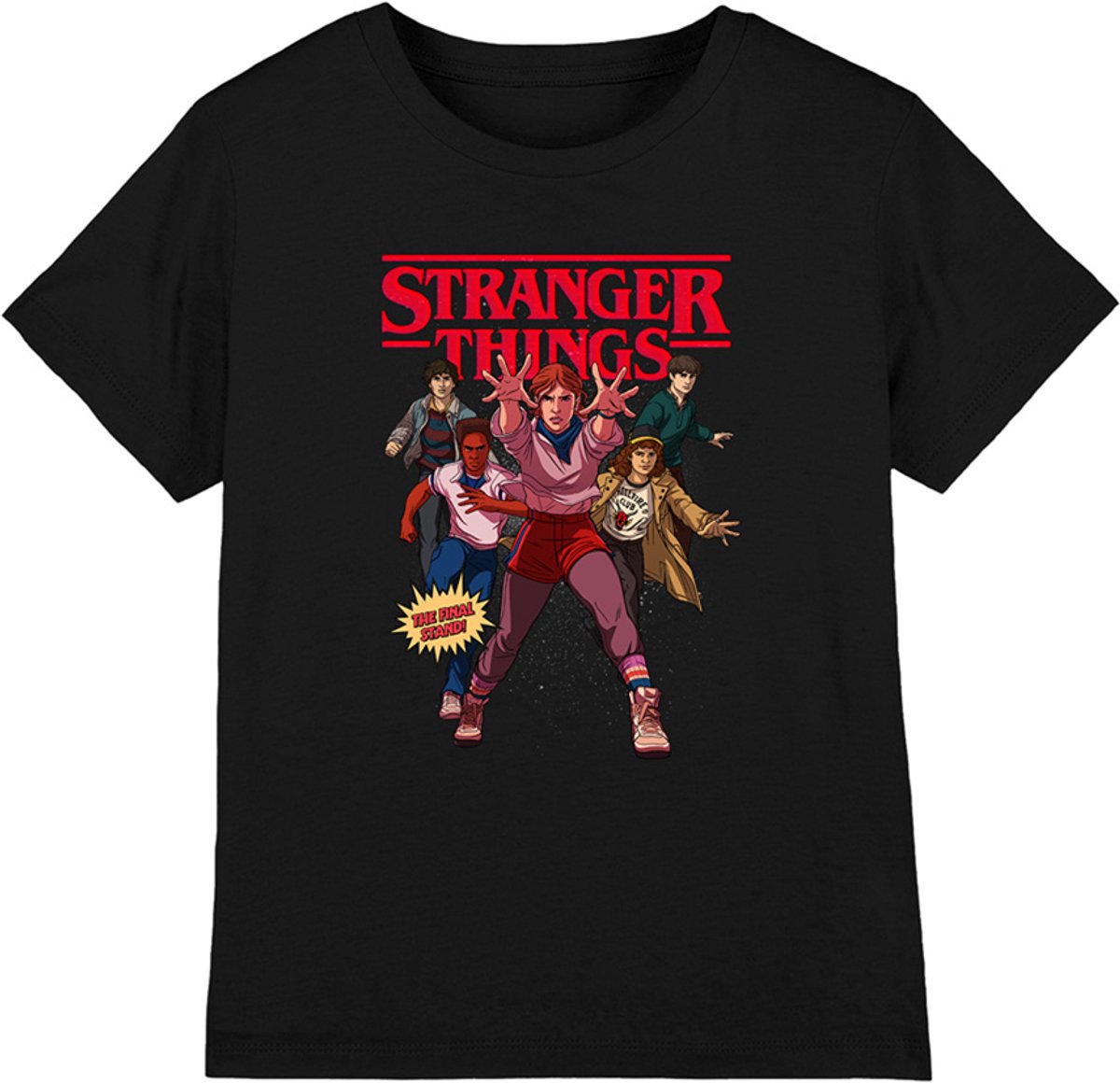 Stranger Things Final Stand Comic Kids kinder t-shirt - Zwart - 12-13 jaar