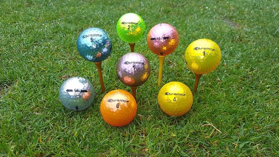 Gekleurde Golfballen Metallic Mix Set van 6 - Hoge Zichtbaarheid voor Heren en Senioren — afbeelding 4