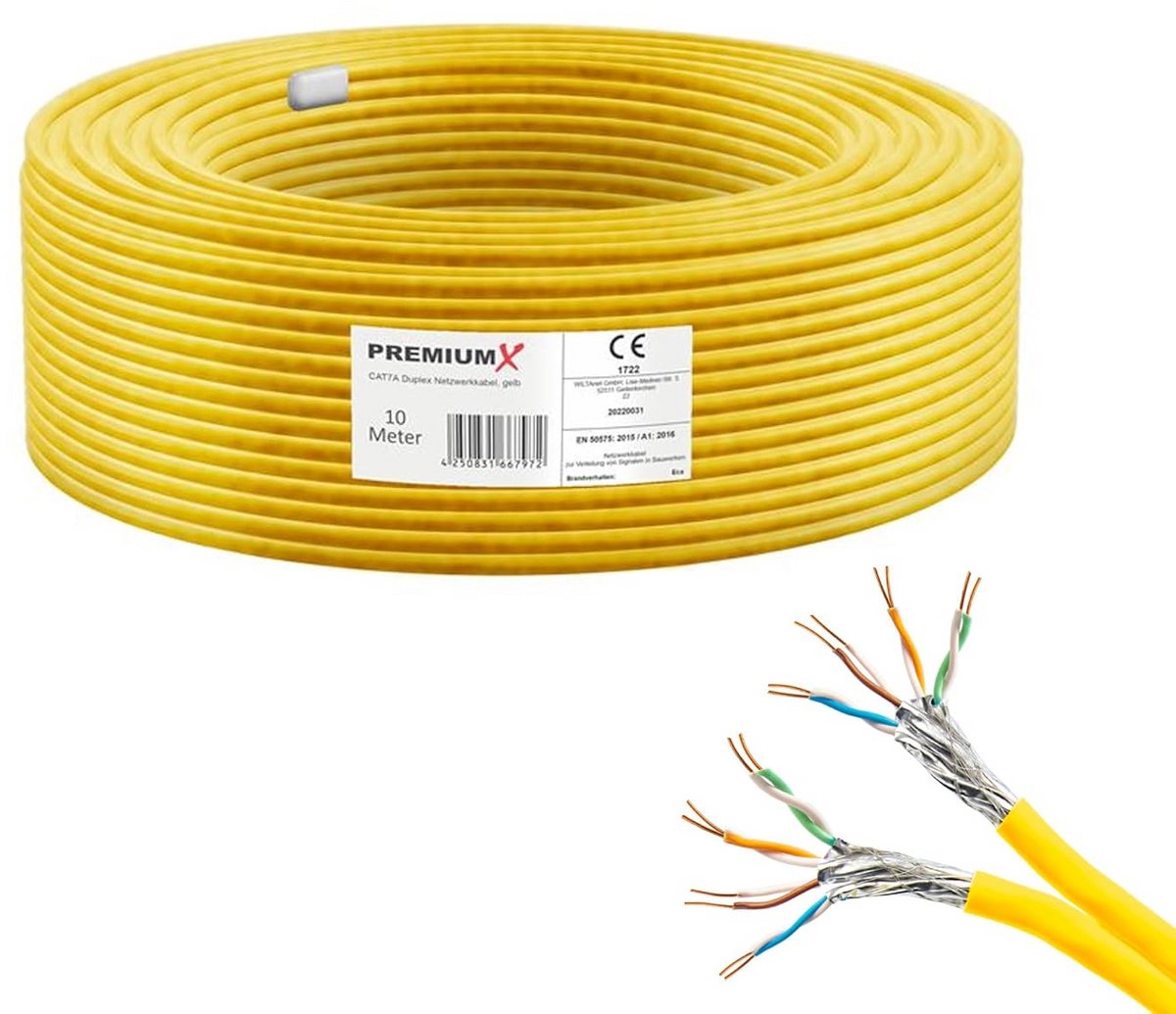 Installatie Netwerkkabel 25m CAT 7A S/FTP Koper Geaarde LAN-Kabel ECA 1200MHz
