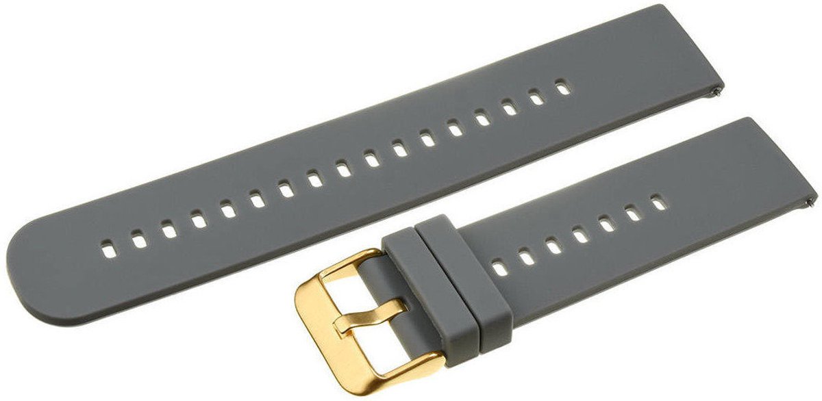 Pacific Serie - Horlogeband - Donkergrijs-Goud - 20mm