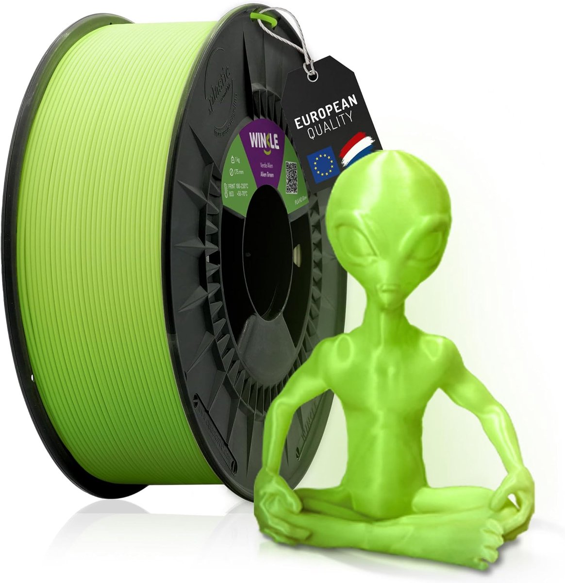 3D Printer Filament - PLA Glow - Creatief Printen - Fosforescerend Effect - 1.75mm 1kg - Alien Groen