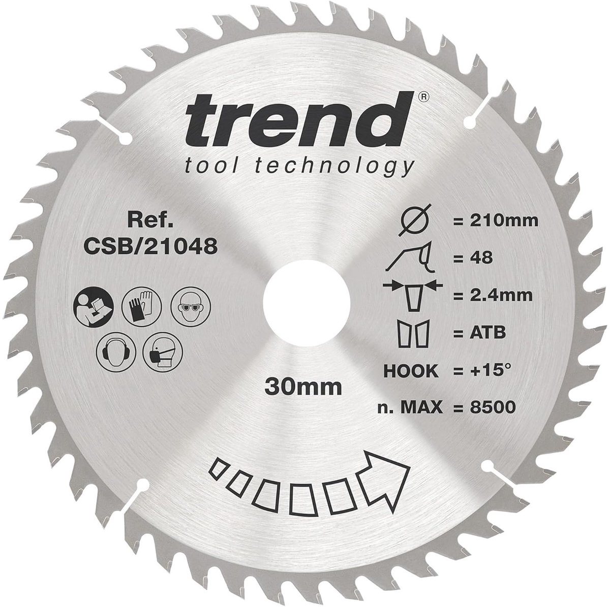 Combinatie TCT Zaagblad voor Hout, 210 mm, 48 Tand, 30 mm Asgat