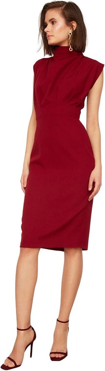 Midi Jurk - Basics Jurk - Vrije Tijd - Slank Fit - 110 cm Lengte