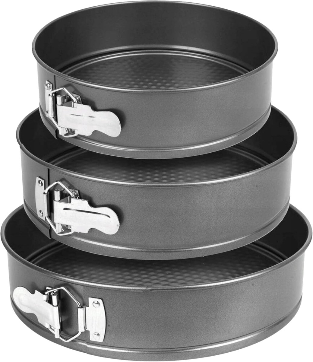 Springvorm Set - Ronde Bakvormen - Taarten Bakken - Anti-aanbaklaag - 24 26 28 cm