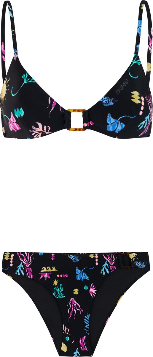 Protest PRTIndes Bikini set Dames Koordsluiting Uitneembare vulling Normale pasvorm Medium dekking Zwart
