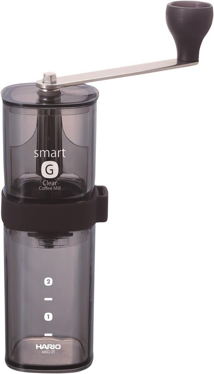 HARIO Petite Compacte Koffiemolen Transparant Zwart