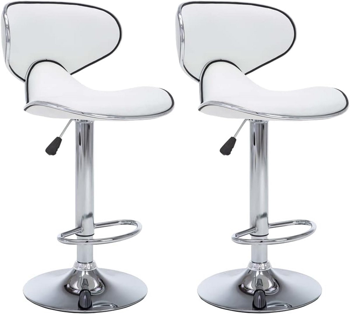 Barstoelen 2 stuks kunstleer wit