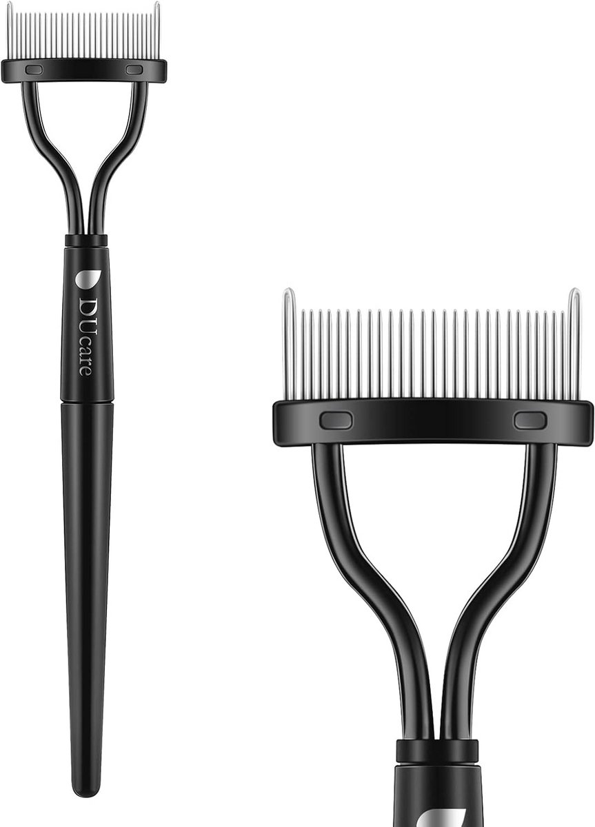 Wimperkam met krulspelden en mascara applicator voor perfecte wimperverzorging