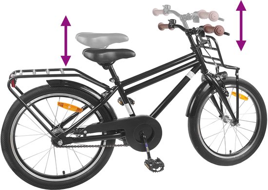vidaXL - Kinderfiets - 22 - Inch - voor - 7-12 - jaar - oud - Zwart van VidaXL — afbeelding 2