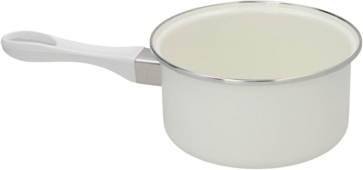 Gerimport Steelpan / sauspan - alle warmtebronnen - wit - D18 cm - emaille