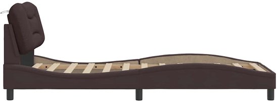 vidaXL - Bedframe - zonder - matras - "Hvar" - 90x200 - cm - stof - donkerbruin