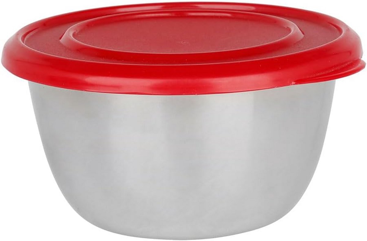 Roestvrijstalen Mengkom met Luchtdicht Deksel - 500 ml, Ø 13 cm, H 6,5 cm