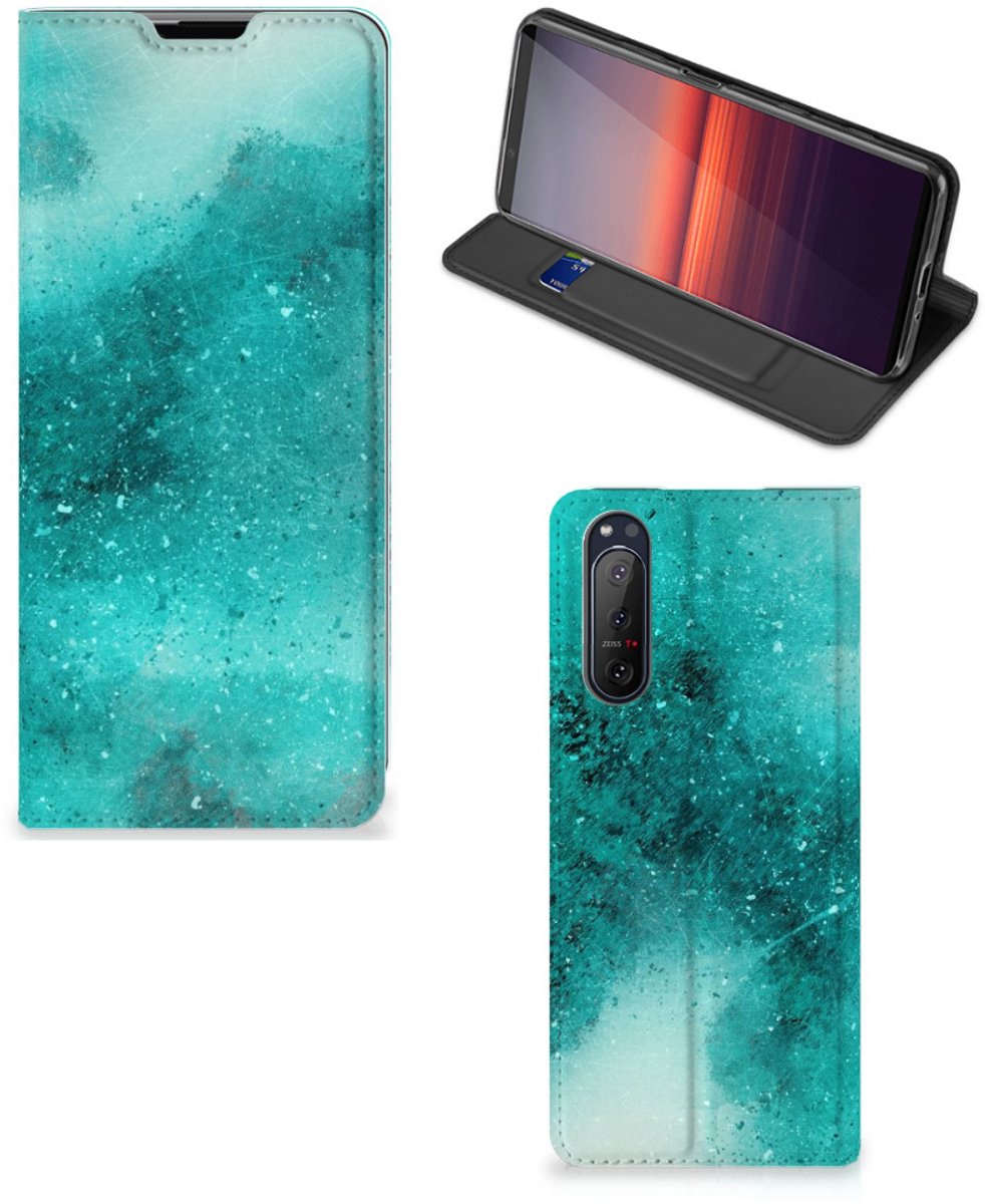 Bookcase Sony Xperia 5 II Painting Blue