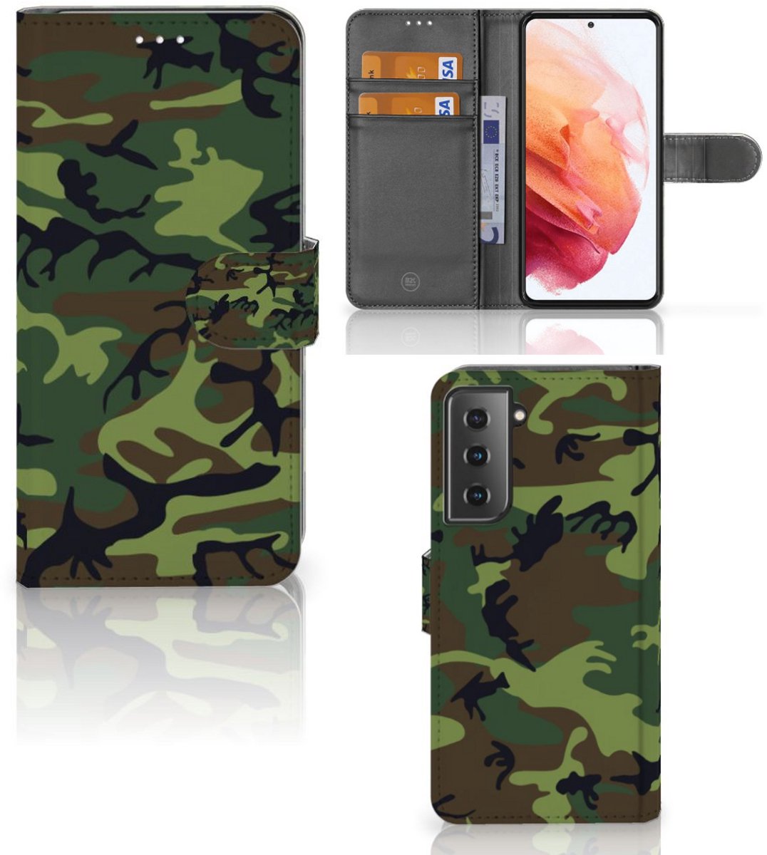 Samsung Galaxy S21 Telefoon Hoesje Army Dark