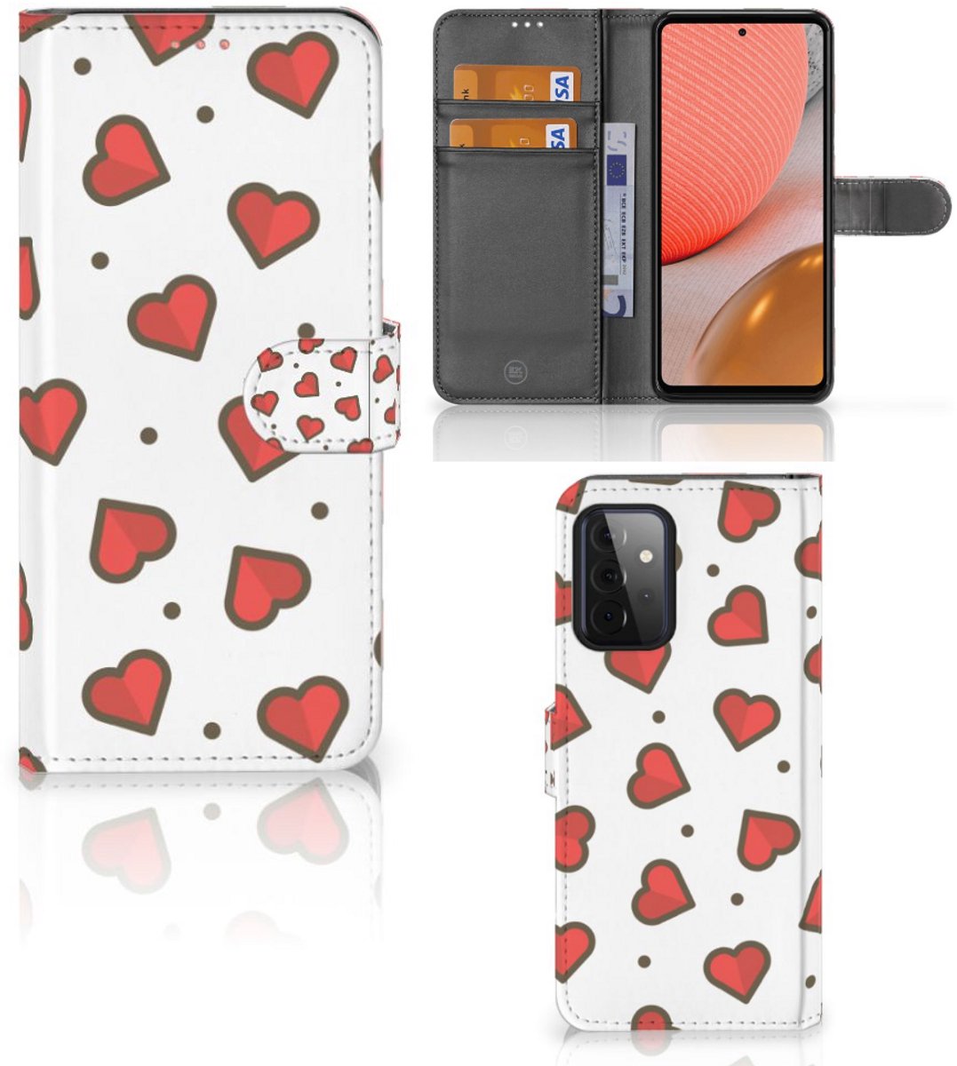 Samsung Galaxy A72 Telefoon Hoesje Hearts